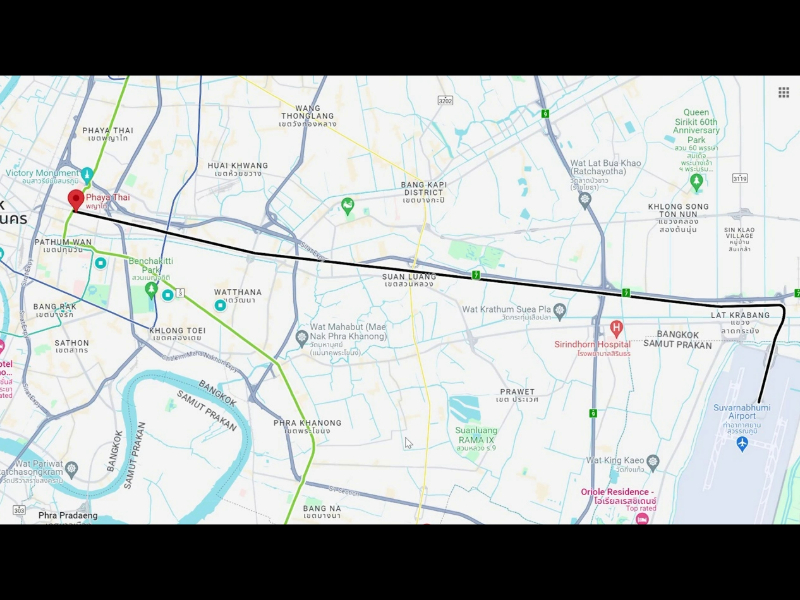 airport rail link map