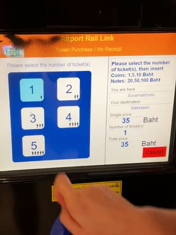 bangkok airport rail link machine