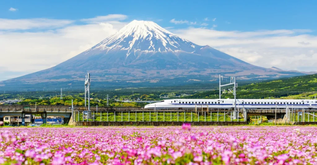 Japan Shinkansen Train Mount Fuji