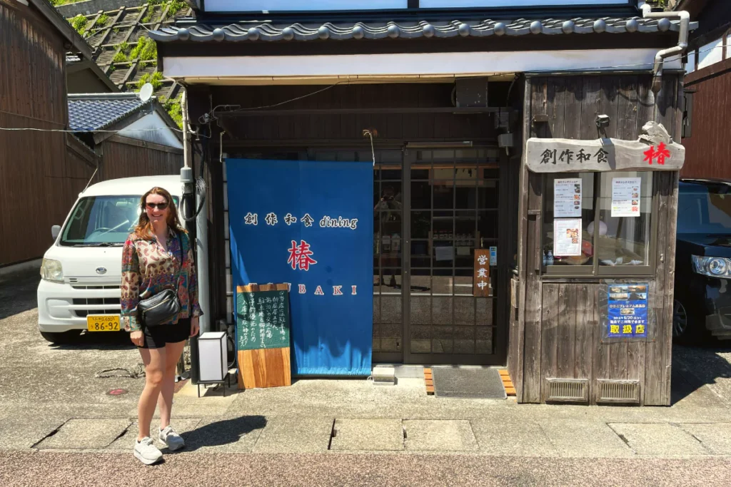 laura in front of japanese restaurant