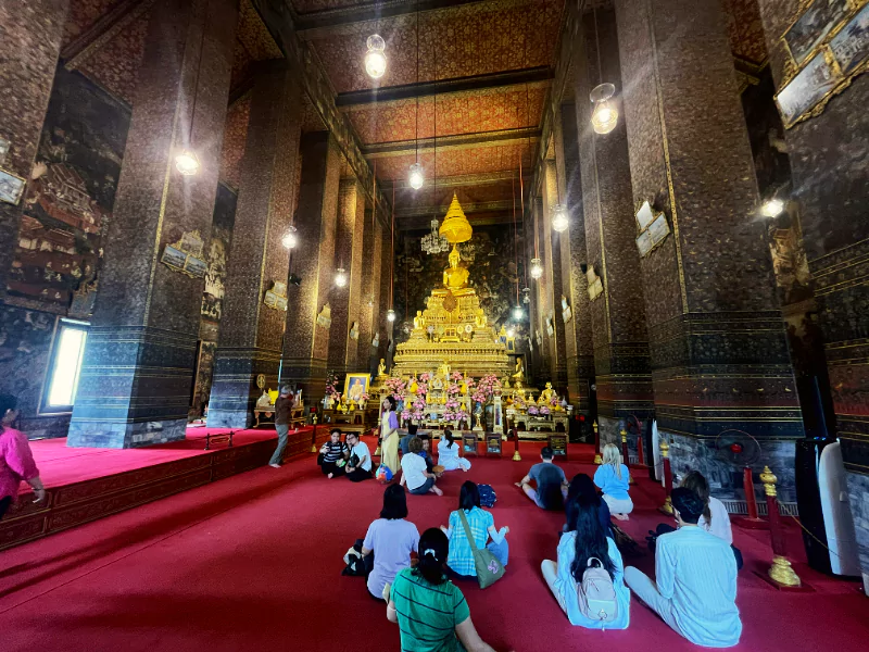 inside temple buddha statue