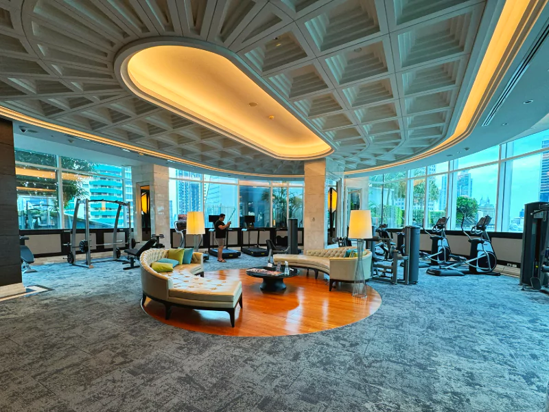 oddly shaped gym at the facilities floor at the grande centre point terminal 21 bangkok