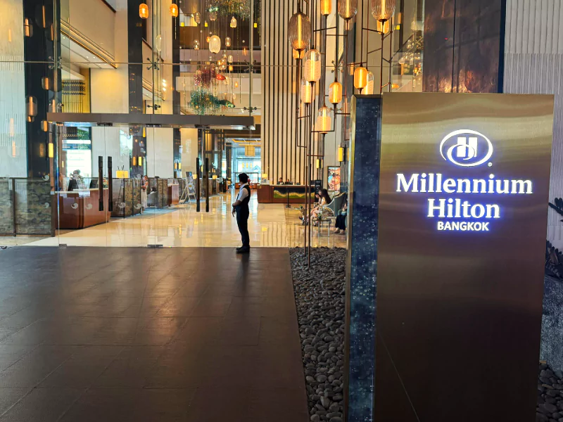 millennium hilton front entrance bangkok