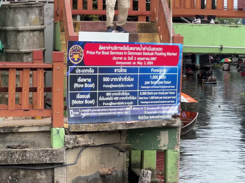 official prices damnoen suduak floating market